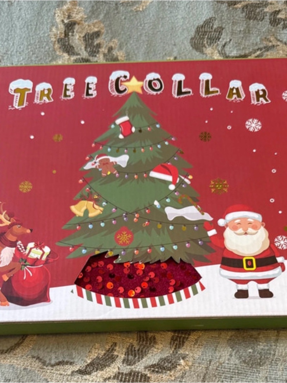 Sequin Red Tree Collar - Festive Holiday Skirt